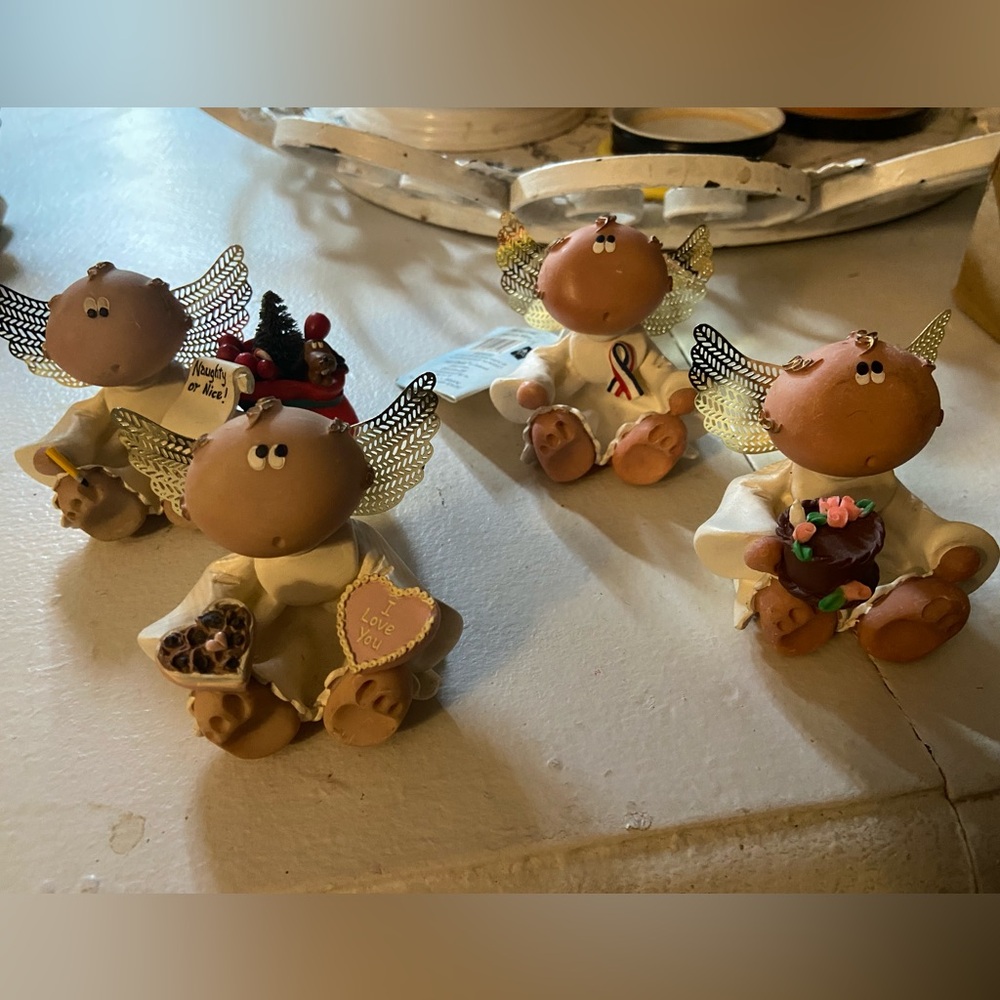 Adorable Angel Cheeks  Figurines /  ornaments Set of 4